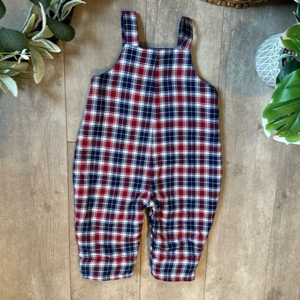 Vintage Children’s Place Baby Boy Flannel Fleece Lined Overalls